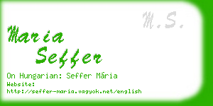 maria seffer business card